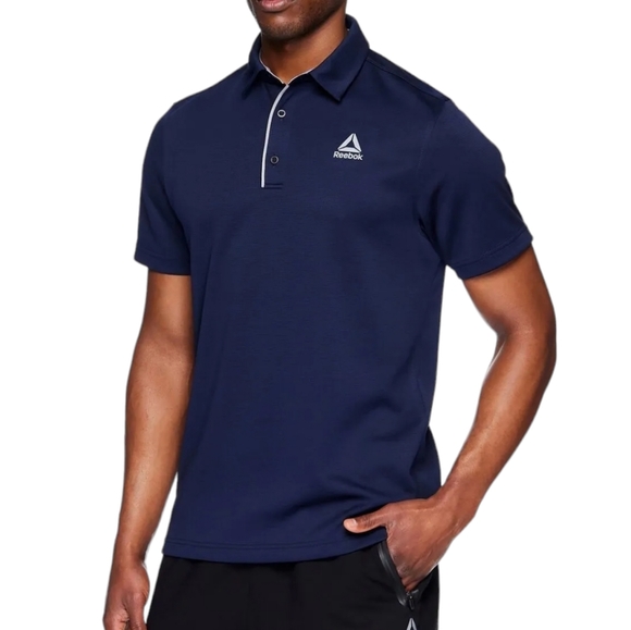 Reebok Mens Blue Short Sleeve Polo Shirt Size Medium - Picture 1 of 9